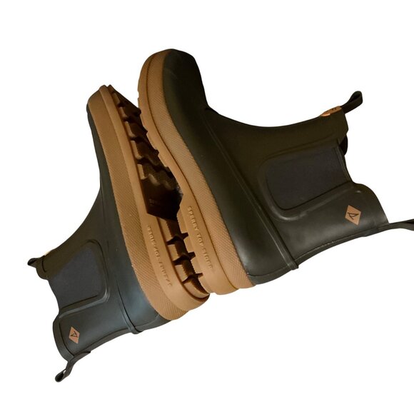 Sperry Mens Waterproof Rubber Chelsea Boots Brown Size 9M Durable outdoor rain - Picture 5 of 13